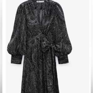Zara LONG PRINT DRESS size S